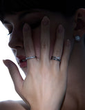 Essence Silver (W) Lab Diamond Half Pave Ring 0.1CT