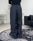 Kyren Balloon Pintuck Denim Pants
