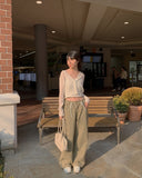 Projection Khaki String Wide Pants