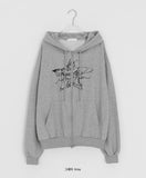 Rippy Star Printing Over Hood Zip-up