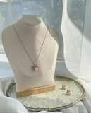 Romance Cubic Ribbon Pearl Necklace