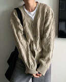 Cable Koshiharu Semi-over Cardigan