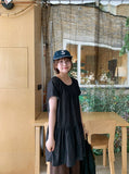 Selverco Layered Shirring Tiered Short Sleeve One Piece