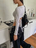 Linky Back Double Strap Square Long Sleeve