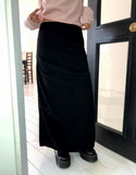 Yurin shirring ribbed long skirt