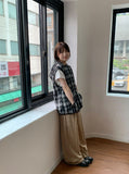 Shumed Nylon Banding Wide Pants