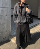 Anka cable two-way knit zip-up cardigan
