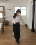 Sakura Frill Wave Wool Knit Cardigan