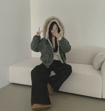 Unique Vintage Fur Full Lining Padding Jacket