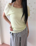 Baybin One-Shoulder Short Sleeve T-shirt