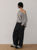 RAW TWO-TUCK WIDE DENIM