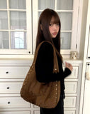 Eo Stud Suede Shoulder Bag