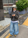 Nihin Washing Denim Wide Pants