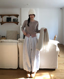 Muted color matching stripe cardigan