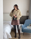 [Real Rabbit] Kerot Collar Short Fur Jacket