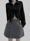 Enper button wrap miniskirt