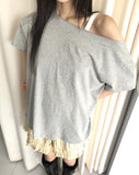 Ute Stripe Frill Tiered Banding Short Pants