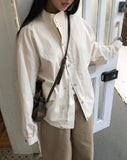 Henro High Neck Vintage Overfit Bomber Jacket