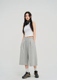 Low Balloon Crop Bermuda Pants