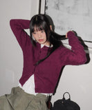 Ketty Cable Basic Round Knit Cardigan