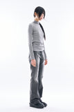 Slate incision flare denim pants