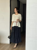 Kane Tiered Banding Long Skirt (Belt set)