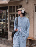 Beuel Pigment Snap Semi Crop Zip Up