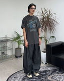 Diepin snap balloon denim pants