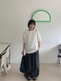[unisex] Gopheo Linen Net Collar Short Sleeve Knit