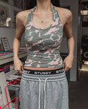 Nutty Military Halterneck Crop Sleeveless
