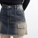 Lane Cargo Denim Skirt