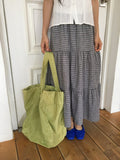 Hinari Check Tiered Banding Long Skirt