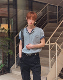 Kato Henley Neck Slub Short Sleeve T-shirt