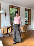 Leto Strap Belt Cut Banding Pile Long Skirt