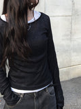 [1+1][MADE] Hanky Tencel Layered See-through Long Sleeve T-Shirt