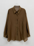 Rosie Tencel See-Through Loose Fit Blouse