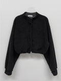 Poodle Fleece Crop Cardigan