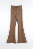 Suede bootcut pants