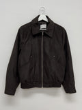 Curved suede short blouson