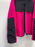 Fleece color matching hooded jumper