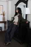 Raccoon color matching wide denim