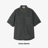 Tin Washed Denim Half Shirt