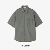 Tin Washed Denim Half Shirt
