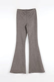 Suede bootcut pants