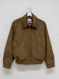 Curved suede short blouson