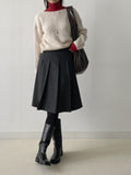 Alpaca Wool Boat Neck Crop Knit