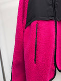 Fleece color matching hooded jumper