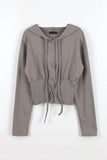 Ari snap hood zip-up