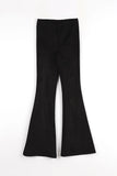 Suede bootcut pants