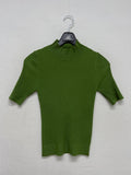 [Plan] Ribbed mock neck slim fit half T-shirt